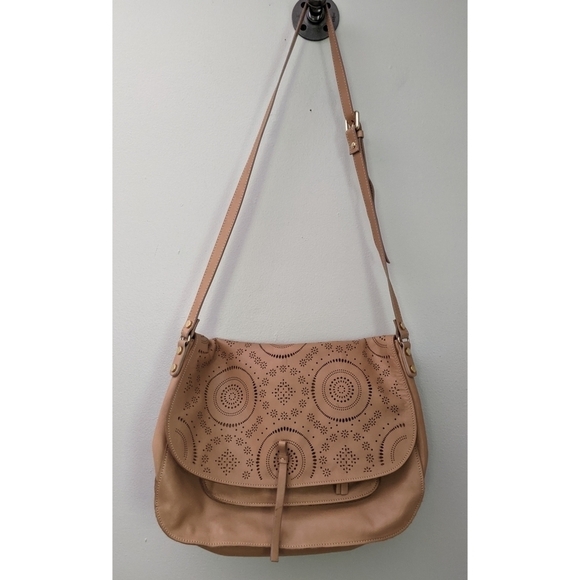 Nardelli Italian Leather Tan Perforated Satchel - Picture 3 of 15